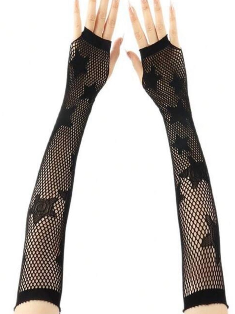 Black Fishnet Star Arm Warmers - Women's Accessories